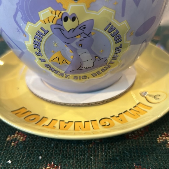 Disney’s oversize figment imagination cup, and saucer oversized, yellow, &purple - Picture 2 of 8